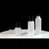 50G Glass Bottle Wtih Plastic Wood Grain Lids 50ML 110ML 150ML Frost Glass Cream Cosmetic Container Pump Bottles Nnmbd