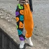 Kvinnor Pants Capris Halloween Sports Pants 3D Tryck Kvinnors Casual Harlan Pants Mångsidiga raka benbyxor Fashion Kne Length Pants S-2XL 231128