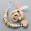 Bodemtandenspeelgoed Siliconen Pacifier Clips Clips Kettingbeugel Nipple -houder voor tepels Peuter douchegeschenk 230427