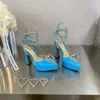 Designer-Mode Sexy Damen Sandalen Hochzeit Schuhe Party Love Button Wasser Diamant High Heel Wasserdicht 10 Farbe