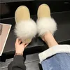 Slippers 2023 Winter Snow Boots Women's Plush Thick Soles Slip On Baotou Mops Comfortable Cotton Thickened Shoes For Women