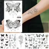 Tatuagens coloridas desenho adesivos borboleta rosa mulheres volta cintura flash tatoo menina arte corporal tatuagens falsas realista sexy impermeável tatuagem temporária adesivo indial2