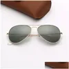 Sonnenbrille Pilot Mode Damen Herren Klassisch Mann Frau Sonnenbrille UV-Schutz Glaslinsen Mit Lederetui Drop Delivery Accesso Dhdpi