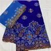 Fabric 5+2 Yard Dry Lace Fabric 2022 Latest Heavy Beaded Embroidery African 100% Cotton Swiss Voile Popular Dubai Style LX062301