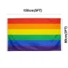 Nya bannerflaggor 3x5ft Rainbow 90x150cm Amerikaner Gay Pride Flag Polyester American Banners Rainbows Things Prides Bisexual Lesbian Pans Dhfui