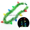 Weihnachten Lametta Lichter Girlande Halsketten Colorf Led Bbs Silvester Party Favor Supplies Zubehör Für Kinder Adts Frauen Weihnachten Feiertage Dhoge