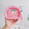 Sac de gelée en PVC transparent mignon chaîne de perles en peluche petit porte-monnaie