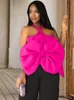 Camis Summer Crop Tops Women Halter koszule seksowna krótka bluzka Big Bowtie Backless Event Evening Clubwear Party Sleveless Camis 2022