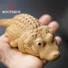 Teaware Creativity Crocodile Statue Ornaments Yixing Purple Clay Tea Pet Sculpture Tea Figurine Crafts Chinese Lucky Tea Set Decoration