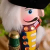 クリスマスおもちゃ30cmくるみ割り人形パペットの古典的な要素レースクリスマスセレブレーション新年2023デスクトップWindowsホームパーティー装飾人形231128