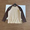 Men's T Shirts Spring Fashion Couple Style Long Sleeve T-shirt Contrast Color Patchwork Chic Pullover Youth Casual Loose Daily Basic Tops