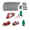 Christmas Toy Electric Christmas Train Toys Railway Car Racing Track and Music Santa Claus Christmas Tree Decoration Train Model Toys Gifts 231128