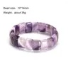 Strand Fashion Bian Stone Amethyst Health Wrap Armbandsmycken för kvinnor Män Rose Quartz Healing Bangle