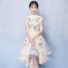 Etnik Giyim Moda Düğün Partisi Cheongsam Oryantal Gece Çin tarzı kadınlar zarif Qipao Seksi Mini Robe Retro Vestido S-3XL