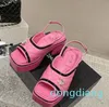 Kaptuki Designer sprawdza teksturę Muły Suwak Flip Flip Sandal Sandal Sandal