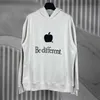 Designer-Damenbekleidung 20 % Rabatt Shirt High Version 2023 Early Spring Family Apple Letter Pattern Embroidery Wash Water Old Hooded