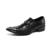 Leisure Rivet Black Business Shoes British Style puntige teen plus size banket schoenen originele echte lederen mannen bruidegom schoenen