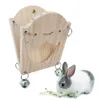 Suprimentos alimentador de feno de coelho chinchila coelho dispensador de comida de madeira manjedoura suporte de rack