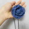 Руса длинная веревка джинсовая джинсовая колье браслет Blue Rose Choker Комфортный тканевый шарм украшенные украшениями