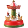 Christmas Toy Lighting Christmas Village Decoration Carnival Scene - Animerad karusell med LED -semesterdekoration 231128