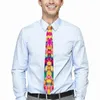 Bowił Kolorowy krawat róży bukiet druk cosplay impreza szyja urocza śmieszna dla mężczyzn Niestandardowy przewód krawatowy prezent urodzinowy