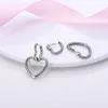 Hoop örhängen 2023 Moment Charms Double Heart Love For Women Girl Female Silver Color Fashion Design Jewelry Making