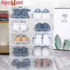 Boxes Bins Plastic Organizers Box for Shoes Dustproof with Drawer Case Stackable Organization Home Storage Shoebox W0428