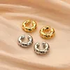 Backs Earrings Good Quality Chunky Hollow Star Round Circle Clip Earring For Women Gold Plated C Shape Ear Cuff Stud Tube Thick Earclips