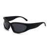 Zonnebril Punk Sport Vrouwen Merk Designer Wrap Around Zonnebril Mannen UV400 Goggles Shades One Piece Fashion Eyewear