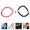 Charme pulseiras casal pulseira namorado namorada coisas combinando casais branco turquesa frisado corda elástica