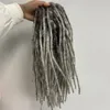 16 pouces de remplacement de cheveux humains vierges indiens 7x9 gris Dreadlocks Mono Toupee pour hommes noirs