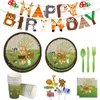 Decorazione per feste Banner di buon compleanno Animali Giungla Safari Forniture per bambini Tema ghirlanda di foresta boschiva