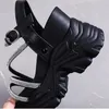 Chaussures d'été femmes sandales compensées appartements grosses sandales hauteur augmentant femme boucle plate-forme talons hauts chaussures sandales D2H37