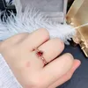 Cluster Rings KJJEAXCMY Fine Jewelry 925 Sterling Silver Inlaid Natural Garnet Women Elegant Fresh Classic Heart Adjustable Gem Ring Support