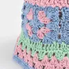 Stingy Brim Hats Korean Japan Niche Design Cotton Sticked Crochet Bucket Fisherman Women's Sweet Handmade Hollow Basin Beanie 230427