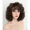 Synthetische Perücken Perücke Damen Ffy Shoulder Water Ripple Curly Hair Air Bangs Kunstfaser-Stirnband