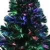 Juldekorationer 24 Grön Pre-Lit Mini Fiber Optic Tabletap Artificial Christmas Tree With LED-lampor Guldbas Xmas Table Tree 231127