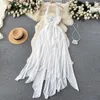 Abiti casual Senior Sense Of Vacation Wind Super Fairy Hanging Neck Smocked Backless Chiffon Celebrity Dress
