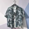 Camicie casual da uomo stampate e camicette per uomo Abbigliamento hip-hop colorato geometrico divertente uomo top grafica hawaiana con tasca floreale Xxl