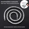 Chokers Real Tennis Colar Pulseira para Mulheres Homens 925 Sterling Silver 3/4/5mm Diamantes Cheios com Gra Hiphop Party Jóias 231127