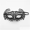 Party Masken 15 Stil Damen Venedig Diamant Schmiedeeisen Maske mit Diamanten für Halloween Weihnachten Urlaub Tanz Mode Dro Dhjx3