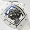 Designer Ri mlies Luxury watchs Watches For Mens Mechanical Watch Sj Rm055 White Ceramic Hard Man Wrist Natural Blue Mirror Titanium Metal B