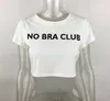 Nieuwe sexy korte T-shirt dames alfabet print T-shirt damesmode katoen crop top dameskleding