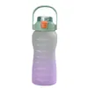 Wasserflaschen mit großem Fassungsvermögen, Farbverlauf, Plastikbecher, Sommer, PC, mattiert, Sport-Wasserflasche, Strohbecher, umweltfreundlich, rund, Zylinder, Erwachsene, tragbar, 230428