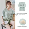 home clothing Pajamas Set for Women Summer Modal Home Suit Ladies Shorts T-shirt Sets Nightwear Section Anti-convex Clothes With Bra Padvaiduryd