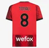 2023 2024 Rafa Leao Tomori Musah AC Soccer Jerseys Jovic Theo Giroud Calabria Pulisic Milans Player Version 23 24 Loftus Cheek Bennacer Long Sleeve Shirt Men Kids Kit