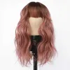Synthetic Wigs Wig Ladi Fashion Pink Brown Medium Long Curly Hair Corn Beard Bangs Wig Headgear