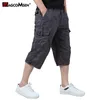 Pants MAGCOMSEN été hommes décontracté Baggy Cargo pantalon multi poches taille élastique réglable bas 3/4 longueur culotte mâle pantalon