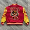 Herrjackor 2023 Hellstar Jacket High Street 1 Label Läderhylsa Splice Tiger Mönster Brev Broderi Tungt hantverk 231128