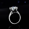 Real Moissanita 925 Sterling Silver Rings for Women White Diamonds Wedding Fine Jewelry